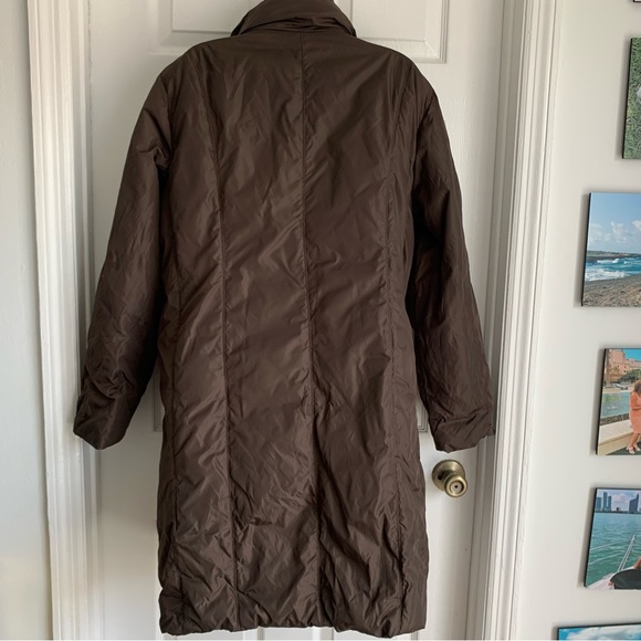 Brown Puffer Long Coat - Picture 4 of 8